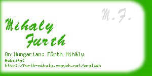mihaly furth business card