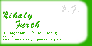 mihaly furth business card